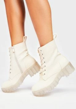 Dirty Laundry Natural Mazzy Combat Boots