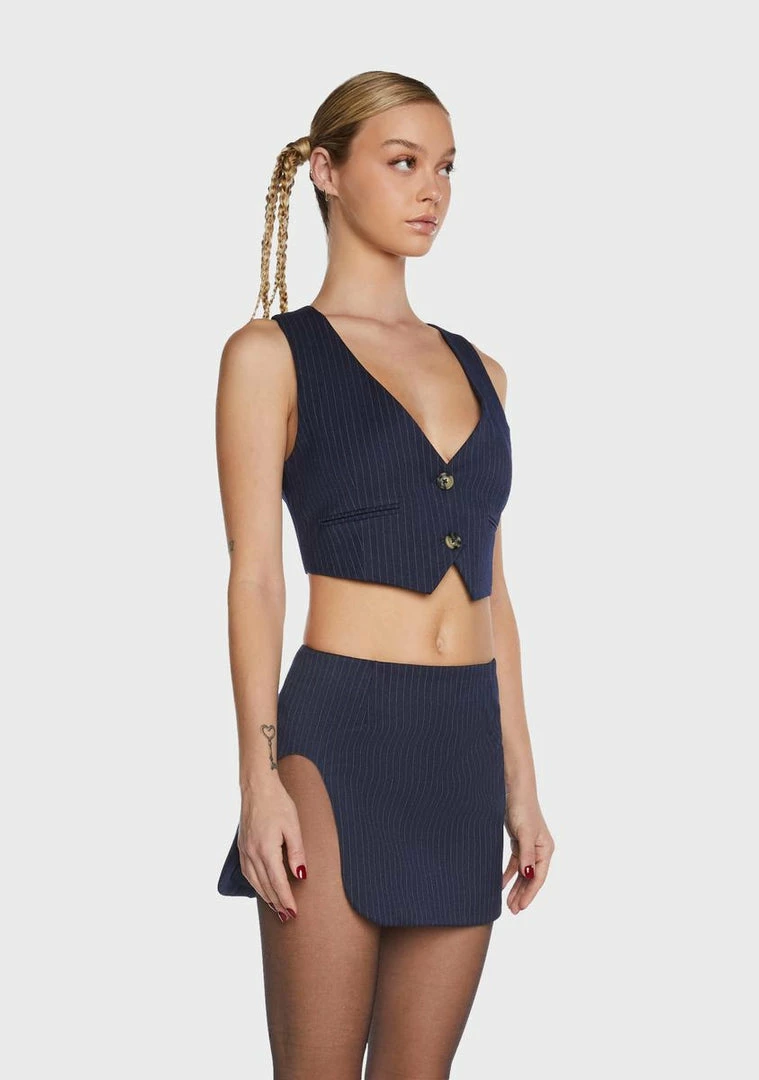 BY DYLN Zayne Pinstripe Vest