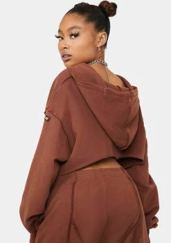 BY DYLN Tops Hazel Cropped Hoodie