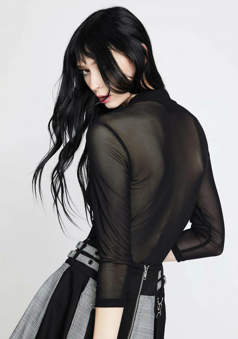 Jawbreaker Tops Cropped Mesh Top