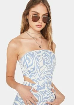 BY DYLN Swirl Ivan Corset Top Tops