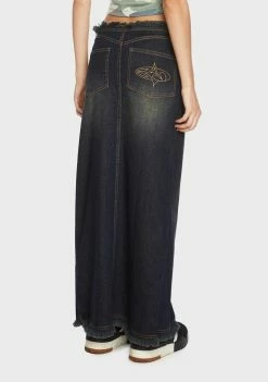 Basic Pleasure Mode Nelly Denim Midi Skirt