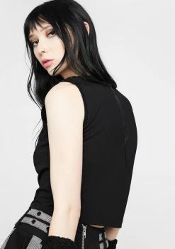 Jawbreaker Cropped Straps Buckle Top