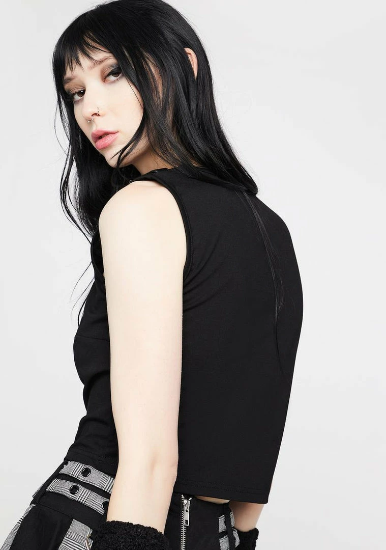 Jawbreaker Cropped Straps Buckle Top