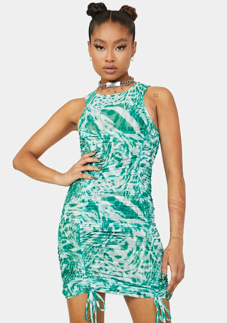 BY DYLN Hailey Mesh Mini Dress