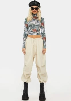 Basic Pleasure Mode Tops Hunter High Neck Long Sleeve Top