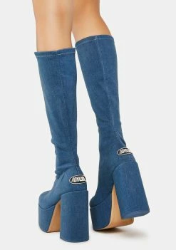 NOKWOL Emmie Denim Platform Boots