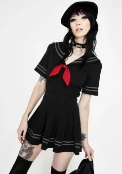 Jawbreaker Sailor Goth Crop Top Tops