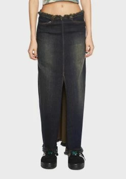 Basic Pleasure Mode Nelly Denim Midi Skirt