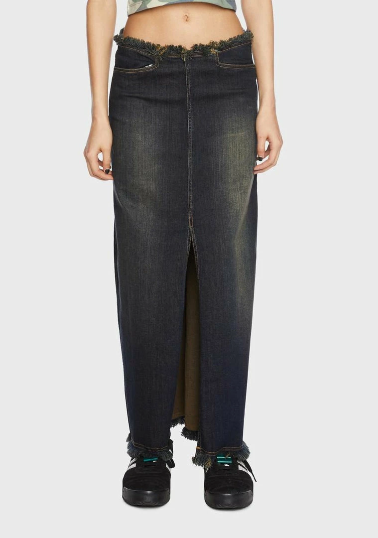 Basic Pleasure Mode Nelly Denim Midi Skirt