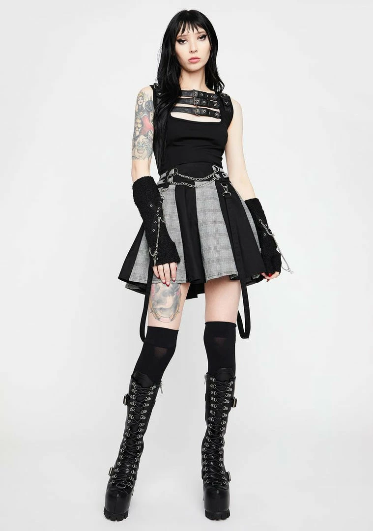 Jawbreaker Cropped Straps Buckle Top