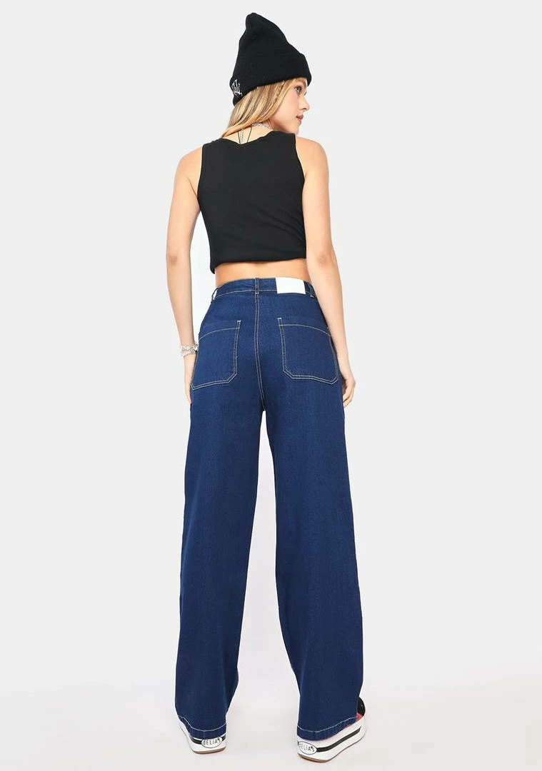 BY DYLN Cooper Wide Leg Denim Jeans Bottoms
