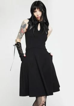 Jawbreaker Bat Collar Flare Dress