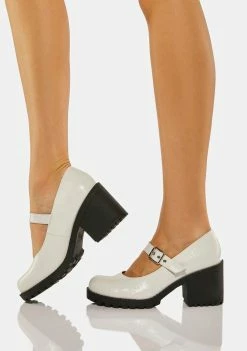 Dirty Laundry White Lita Heeled Mary Janes Heels