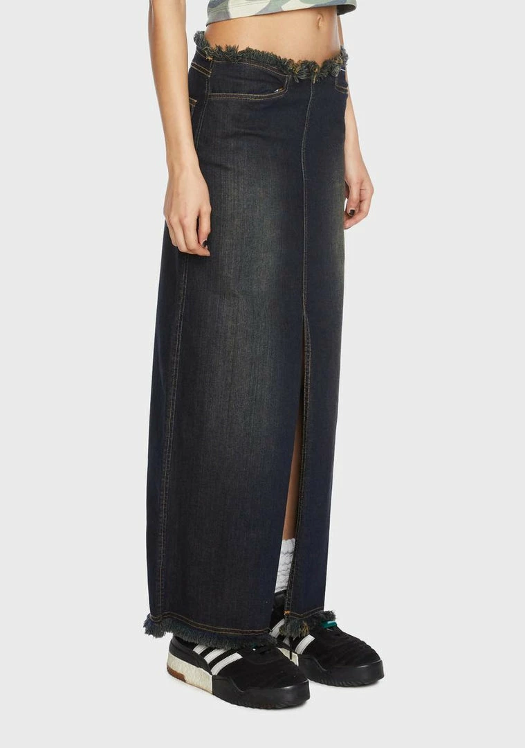 Basic Pleasure Mode Nelly Denim Midi Skirt