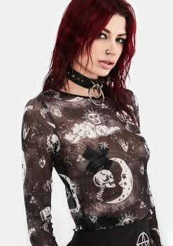 Jawbreaker Moonstone Mesh Crop Top