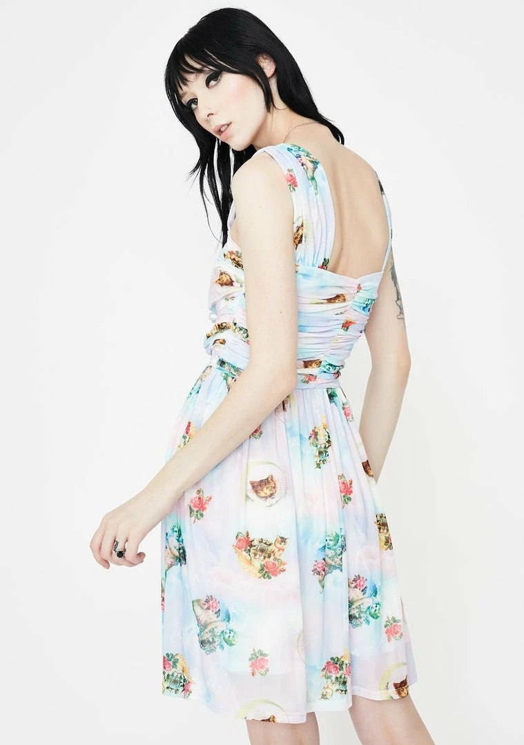 Jawbreaker Cherub Cat Chiffon Skater Dress