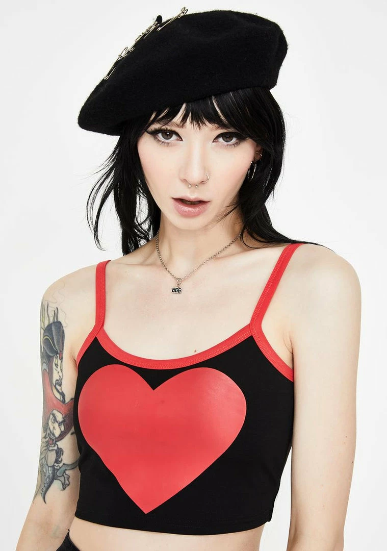 Jawbreaker Tops Heart Throb Crop Tank