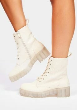 Dirty Laundry Natural Mazzy Combat Boots