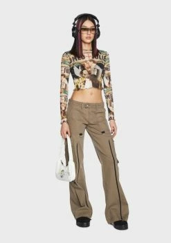 Basic Pleasure Mode Capulet Mesh Crop Top