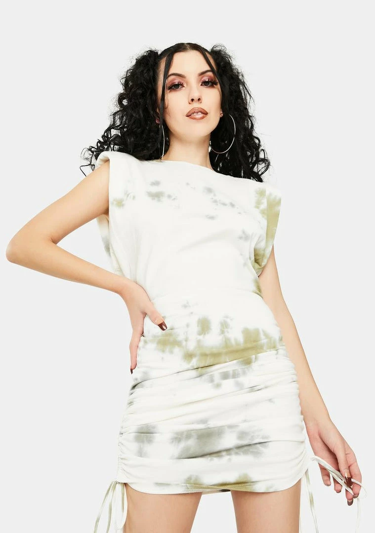 BY DYLN Dresses Khaki Tie Dye Miles Mini Dress