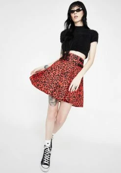 Jawbreaker Bottoms Leopard Print Studded Skirt