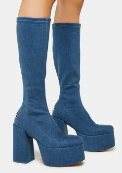 NOKWOL Emmie Denim Platform Boots