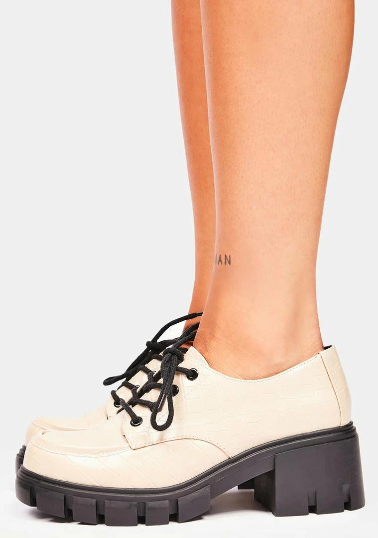 Dirty Laundry Flats Natural Noyz Platform Oxfords