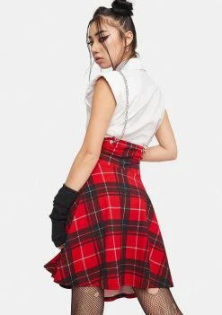Jawbreaker Bottoms Chain Plaid Skirt