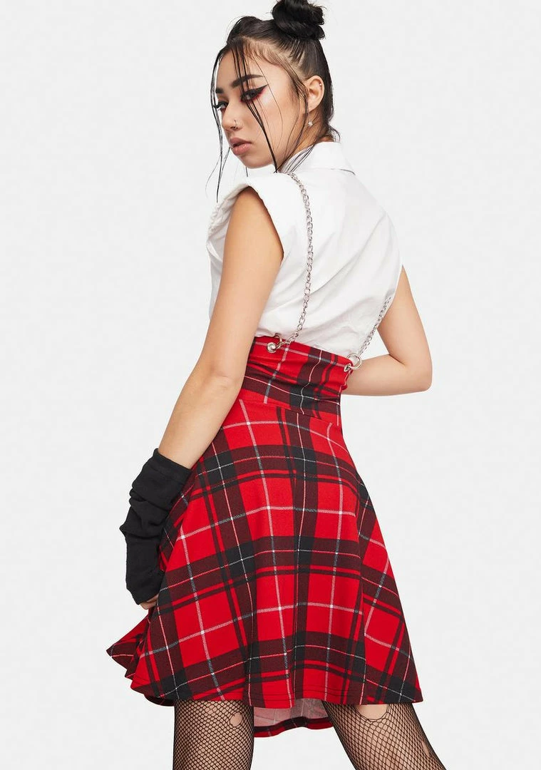 Jawbreaker Bottoms Chain Plaid Skirt