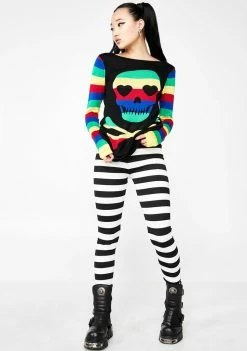 Jawbreaker Recently Deceased Stripe Leggings Bottoms