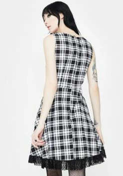 Jawbreaker Dresses It's A Picnic Lace Trim Skater Dress