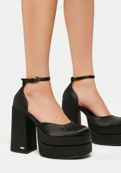 NOKWOL Charlie Satin Platform Heels